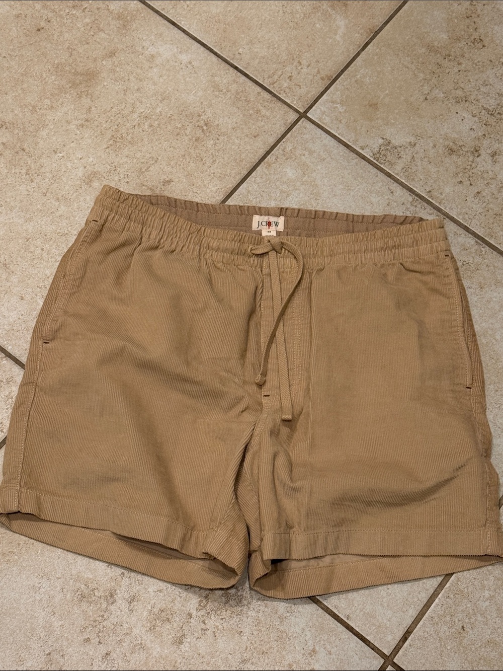 J. Crew Men's Corduroy Drawstring Shorts in Tan